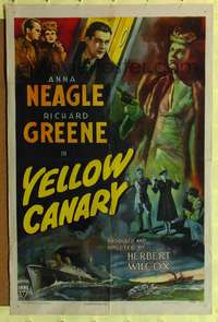 h797 YELLOW CANARY one-sheet movie poster '44 Anna Neagle, Richard Greene