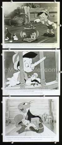 k584 PINOCCHIO 3 8x10 movie stills R80s with Jiminy Cricket!