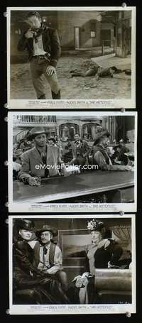 k601 SAN ANTONIO 3 8x10 movie stills '45 Errol Flynn, Alexis Smith