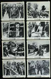k091 LONGEST DAY 8 English Front of House movie lobby cards '62 John Wayne, Mitchum