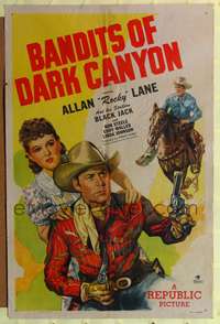 m053 BANDITS OF DARK CANYON one-sheet movie poster '48 Allan Rocky Lane and Black Jack!