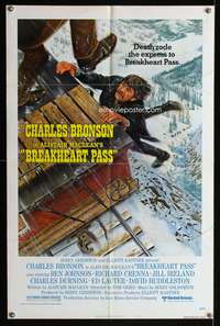 m073 BREAKHEART PASS style B one-sheet movie poster '76 Charles Bronson, Alistair Maclean