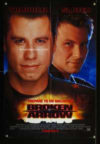 m090 BROKEN ARROW DS advance one-sheet movie poster '96 John Travolta, Christian Slater, John Woo
