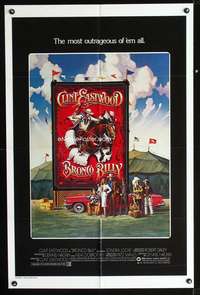 m092 BRONCO BILLY one-sheet movie poster '80 Clint Eastwood, art by Gerard Huerta & Roger Huyssen!