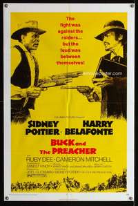 m095 BUCK & THE PREACHER one-sheet movie poster '74 Sidney Poitier, Harry Belafonte