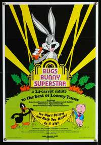 m098 BUGS BUNNY SUPERSTAR 24x36 one-sheet movie poster '75 Looney Tunes Daffy Duck & Porky Pig!