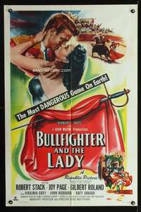 m102 BULLFIGHTER & THE LADY one-sheet movie poster '51 Budd Boetticher, matador Robert Stack!