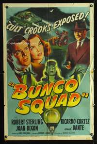m103 BUNCO SQUAD one-sheet movie poster '50 cult crooks exposed, film noir!