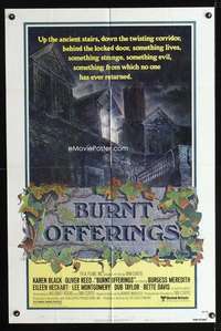m104 BURNT OFFERINGS style A one-sheet movie poster '76 cool haunted house artwork!