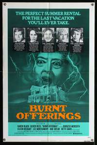 m105 BURNT OFFERINGS style B one-sheet movie poster '76 Oliver Reed, Bette Davis, horror!