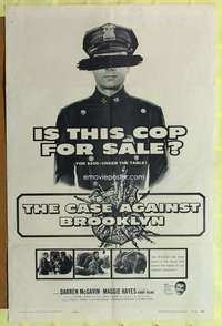 m116 CASE AGAINST BROOKLYN one-sheet movie poster '58 Darren McGavin in NYPD!