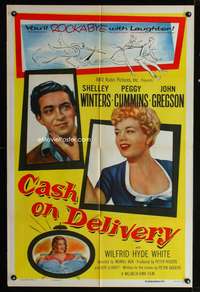 m117 CASH ON DELIVERY one-sheet movie poster '56 Shelley Winters, Peggy Cummins, English!