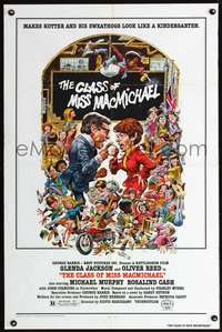 m124 CLASS OF MISS MACMICHAEL one-sheet movie poster '78 Glenda Jackson, great Jack Davis art!