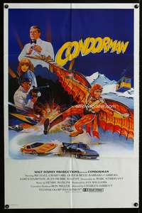 m128 CONDORMAN int'l one-sheet movie poster '81 winged hero Michael Crawford, Disney!