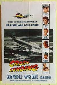 m135 CRASH LANDING one-sheet movie poster '58 the moment when 32 lives are laid bare!