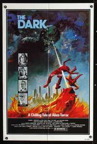 m144 DARK one-sheet movie poster '79 William Devane, Richard Jaeckel, cool Joseph Smith sci-fi art!