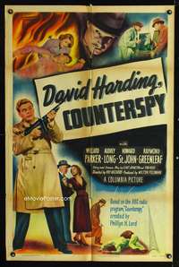 m149 DAVID HARDING COUNTERSPY one-sheet movie poster '50 Howard St. John with machine gun!