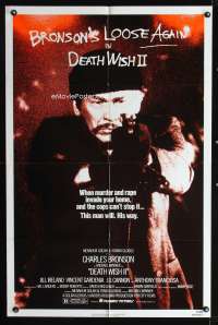 m162 DEATH WISH II one-sheet movie poster '82 Charles Bronson is loose again!