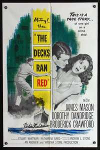 m164 DECKS RAN RED one-sheet movie poster '58 James Mason, Dorothy Dandridge