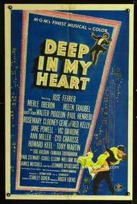 m166 DEEP IN MY HEART one-sheet movie poster '54 MGM's finest all-star musical!