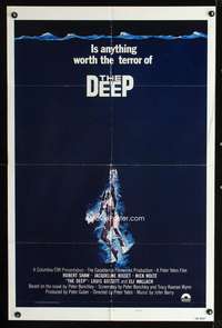m165 DEEP style B one-sheet movie poster '77 artwork of sexy scuba diver Jacqueline Bisset!