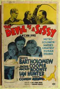 m169 DEVIL IS A SISSY style C one-sheet poster '36 Freddie Bartholomew, Jackie Cooper, Mickey Rooney