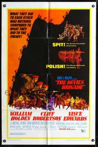m170 DEVIL'S BRIGADE one-sheet movie poster '68 William Holden, Cliff Robertson, Vince Edwards