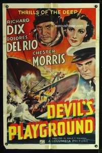 m171 DEVIL'S PLAYGROUND one-sheet movie poster '36 Richard Dix, Dolores Del Rio, Chester Morris