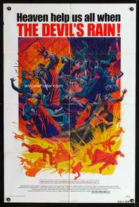 m172 DEVIL'S RAIN one-sheet movie poster '75 Ernest Borgnine, William Shatner, Mort Kunstler art!