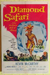 m174 DIAMOND SAFARI one-sheet movie poster '58 into the Green Hell of Africa!