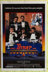 m175 DINER one-sheet movie poster '82 Barry Levinson, Steve Guttenberg, Mickey Rourke, Kevin Bacon