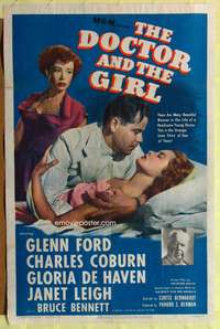 m178 DOCTOR & THE GIRL one-sheet poster '49 Glenn Ford, Janet Leigh, Charles Coburn, Gloria De Haven