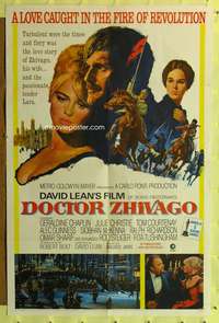 m181 DOCTOR ZHIVAGO one-sheet movie poster '65 David Lean English epic!