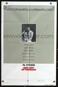 m183 DOG DAY AFTERNOON style B one-sheet movie poster '75 Al Pacino, Sidney Lumet