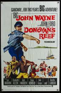 m184 DONOVAN'S REEF one-sheet movie poster '63 sailor John Wayne, Lee Marvin