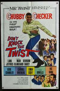 m187 DON'T KNOCK THE TWIST one-sheet movie poster '62 dancing Chubby Checker, rock & roll!