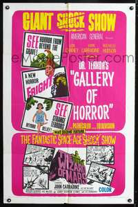 m192 DR. TERROR'S GALLERY OF HORROR/WIZARD OF MARS one-sheet movie poster '67 giant shock show!