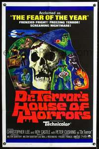 m193 DR. TERROR'S HOUSE OF HORRORS one-sheet movie poster '65 Christopher Lee, cool horror art!