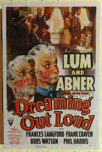 m198 DREAMING OUT LOUD one-sheet movie poster '40 Lum & Abner, famous radio stars!