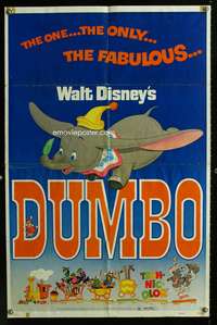m207 DUMBO one-sheet movie poster R72 Walt Disney circus elephant classic!