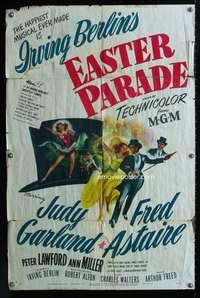 m210 EASTER PARADE style D one-sheet movie poster '48 Judy Garland, Fred Astaire, Irving Berlin
