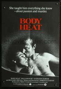 m064 BODY HEAT English one-sheet movie poster '81 William Hurt, Kathleen Turner