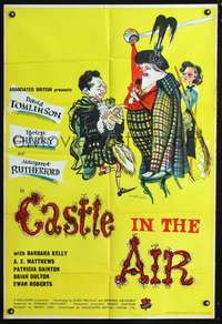 m118 CASTLE IN THE AIR English one-sheet movie poster '52 Margaret Rutherford, Ronald Searle art!