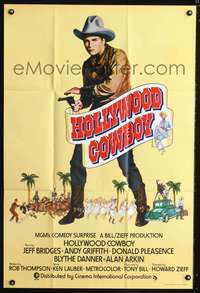 m321 HEARTS OF THE WEST English one-sheet movie poster '75 Hollywood Cowboy Jeff Bridges!