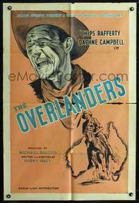 m482 OVERLANDERS English one-sheet movie poster '47 Australian Chips Rafferty!