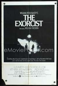 m235 EXORCIST black & white one-sheet poster '74 William Friedkin, Max Von Sydow, horror classic!