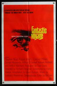 m244 FANTASTIC VOYAGE one-sheet movie poster '66 Richard Fleischer sci-fi, cool artwork!