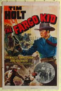 m248 FARGO KID one-sheet movie poster '40 great artwork of fighting Tim Holt!