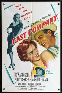 m251 FAST COMPANY one-sheet movie poster '53 racy gals & gambling guys!