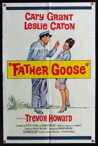 m255 FATHER GOOSE one-sheet movie poster '65 Cary Grant, Leslie Caron